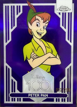 2023 Topps Chrome Disney 100 Peter Pan Purple Refractor /299 #79 trading card