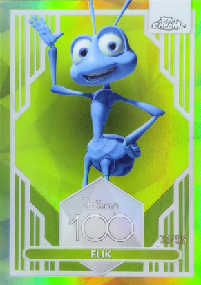 2023 Topps Chrome Disney 100 Flik Green Refractor /99 #40 trading card