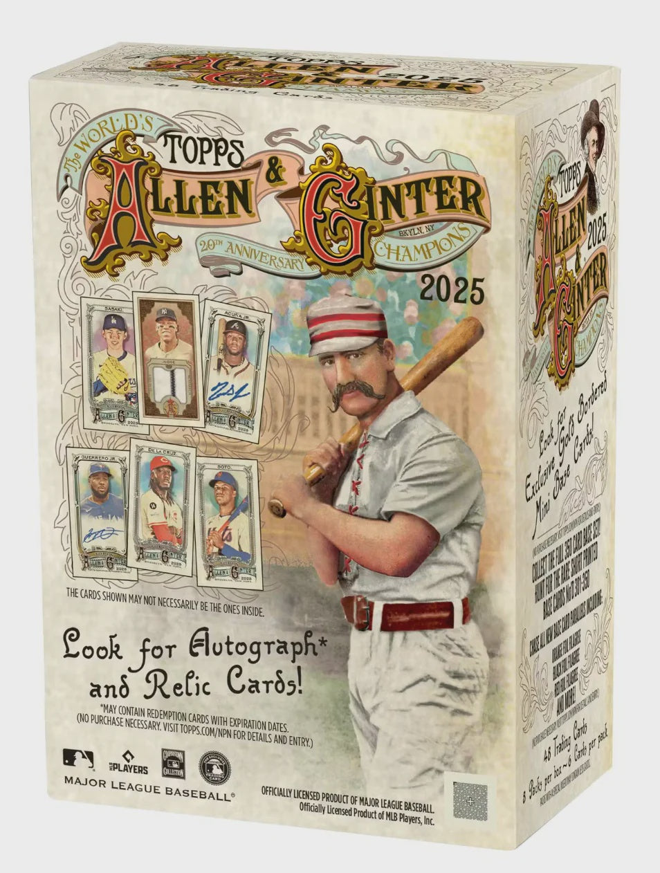 2025 Topps Allen & Ginter Baseball 8-Pack Blaster Box sealed box with cards and inserts from the vintage-style series