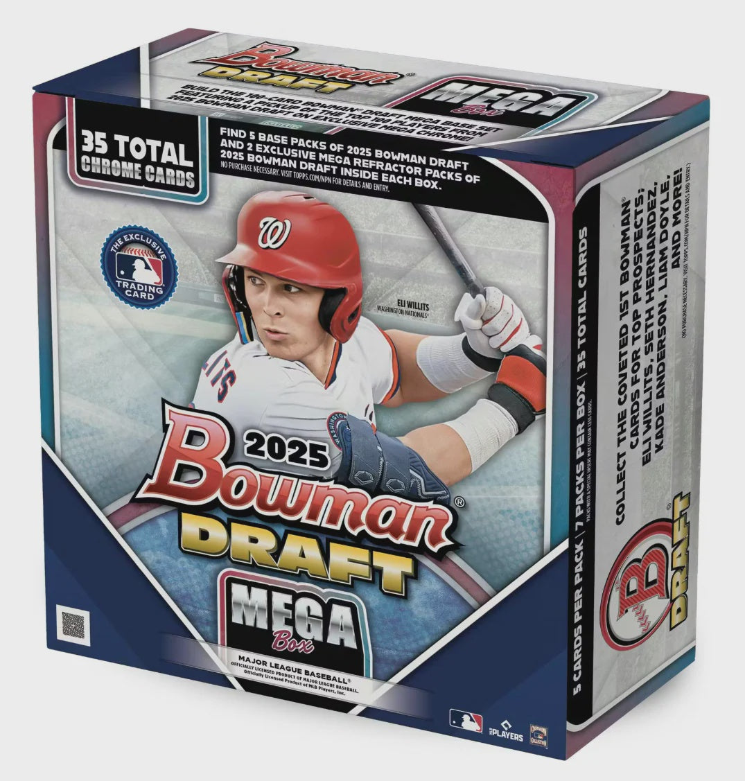 2025 Bowman Draft Baseball Mega Box with exclusive Chrome packs sealed
