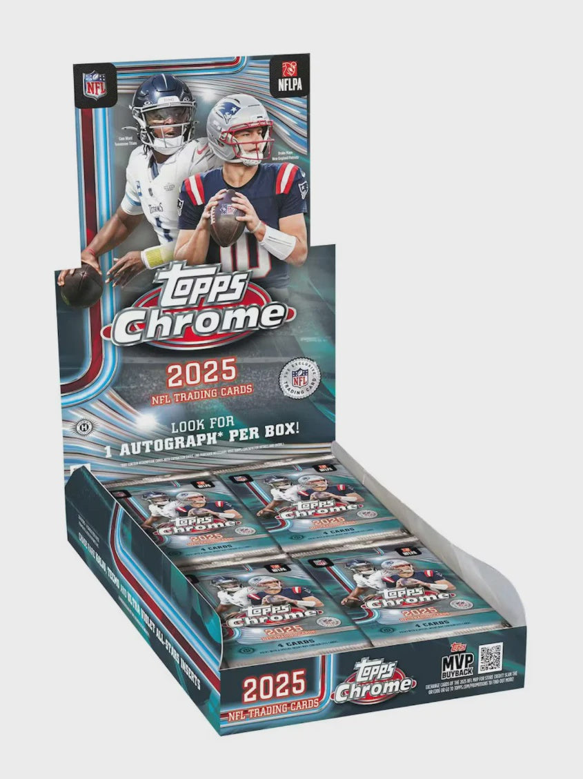 2025 Topps Chrome Football Hobby Box sealed product