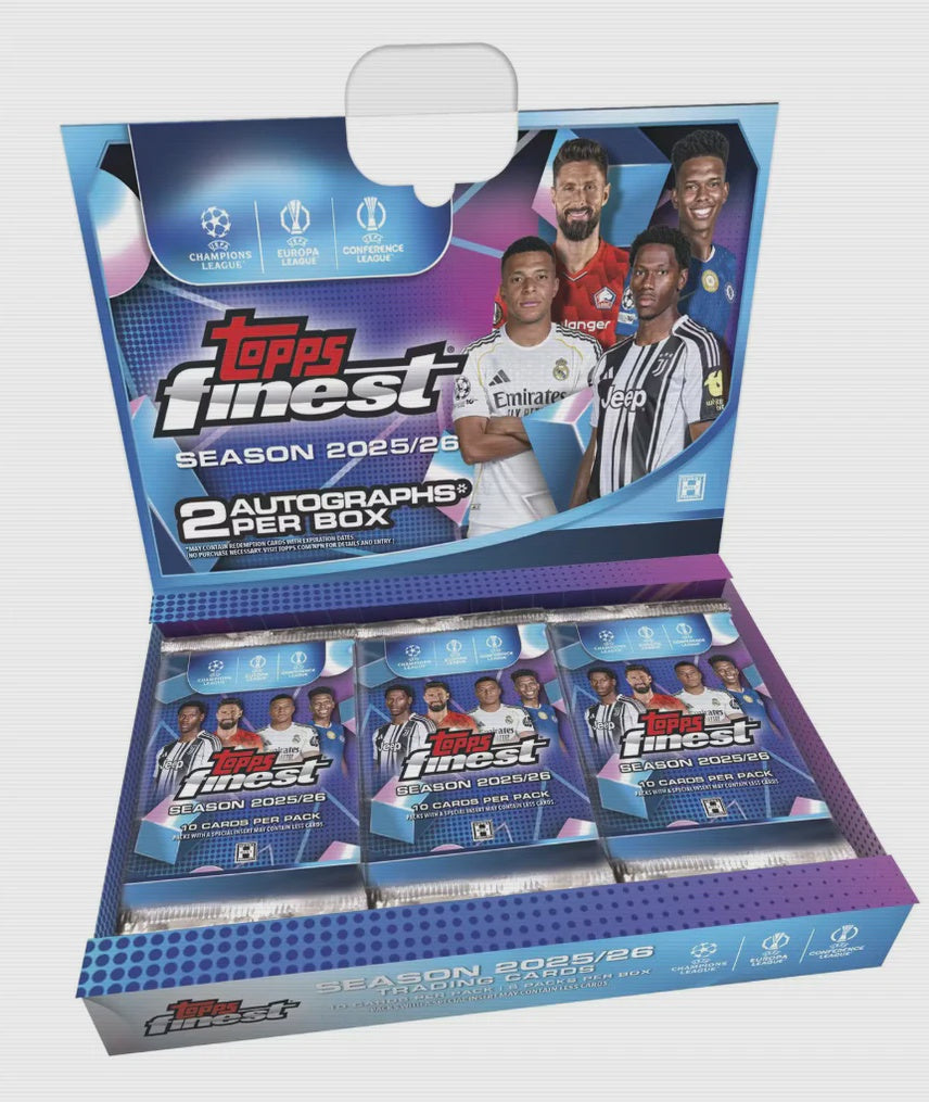 2025-26 Topps Finest UEFA Club Competitions Soccer Hobby Box Pre-Order with 2 Autographs Per Box Average