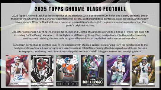 2025 Topps Chrome Black Football NFL Hobby Box