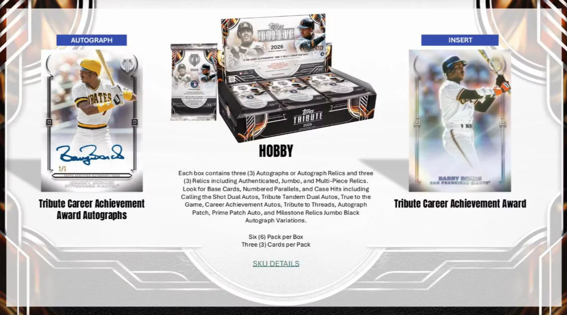 PREORDER: 2026 Topps Tribute Baseball Hobby Box (July 29)