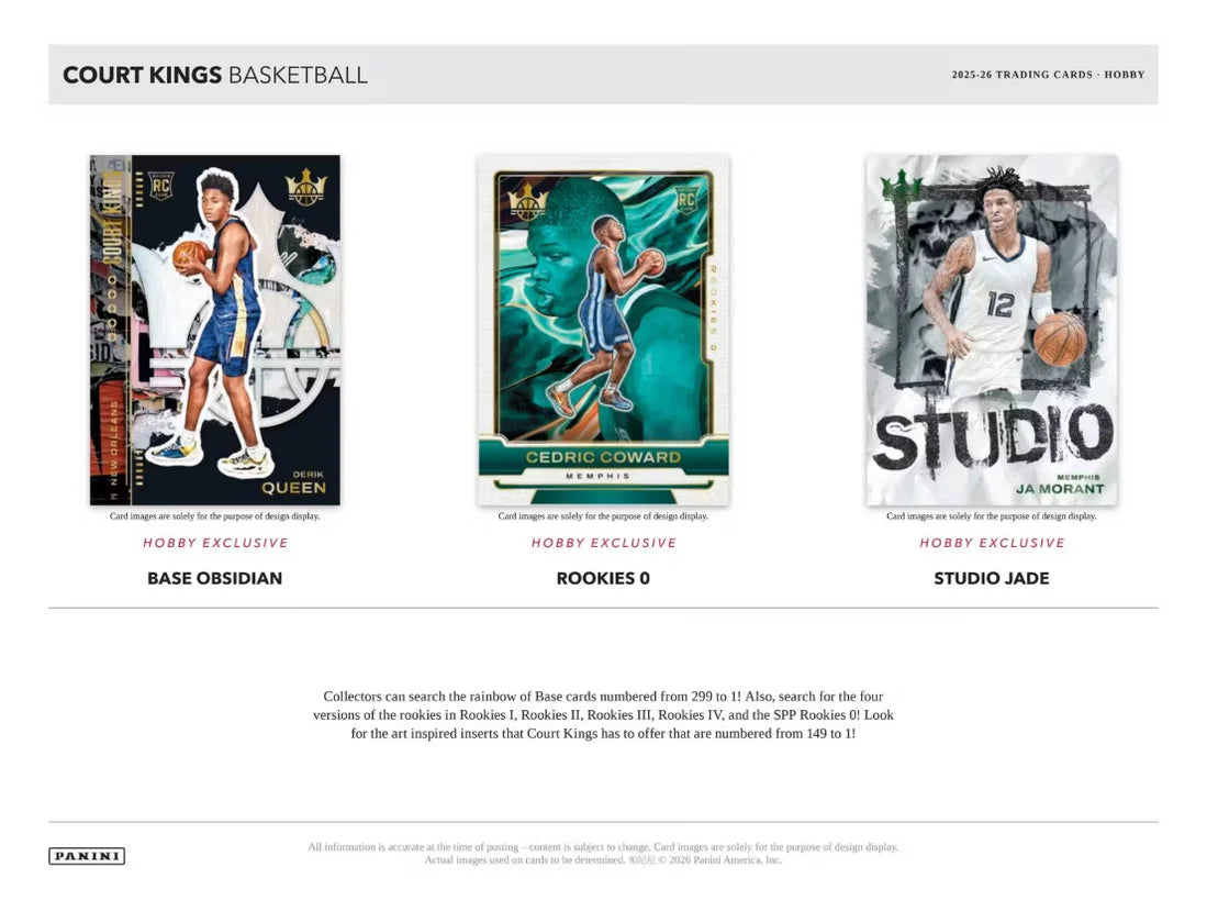 Preorder 2025-26 Panini Court Kings Basketball Hobby Box