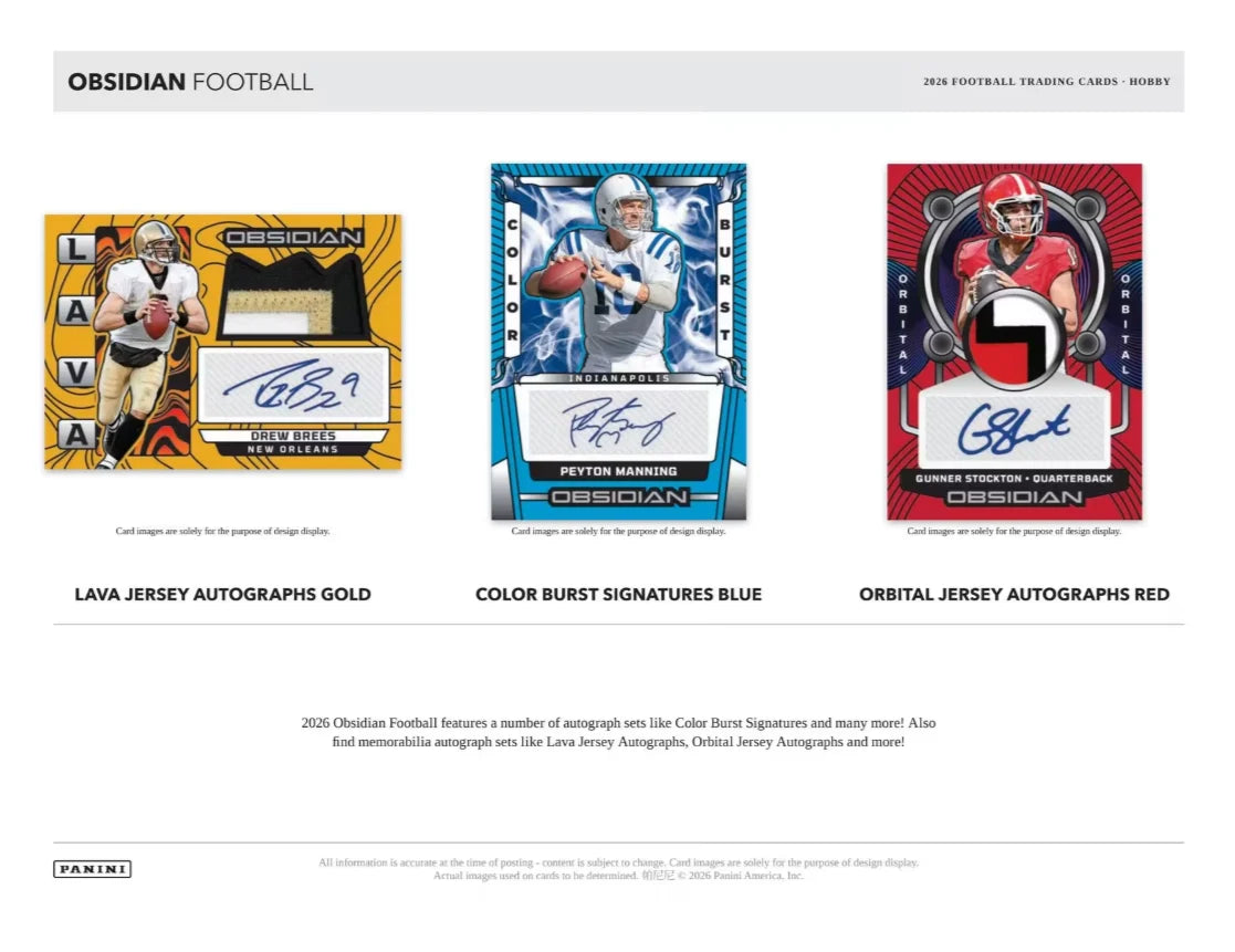 Front of PREORDER 2026 Panini Obsidian NFL Football Hobby Box –