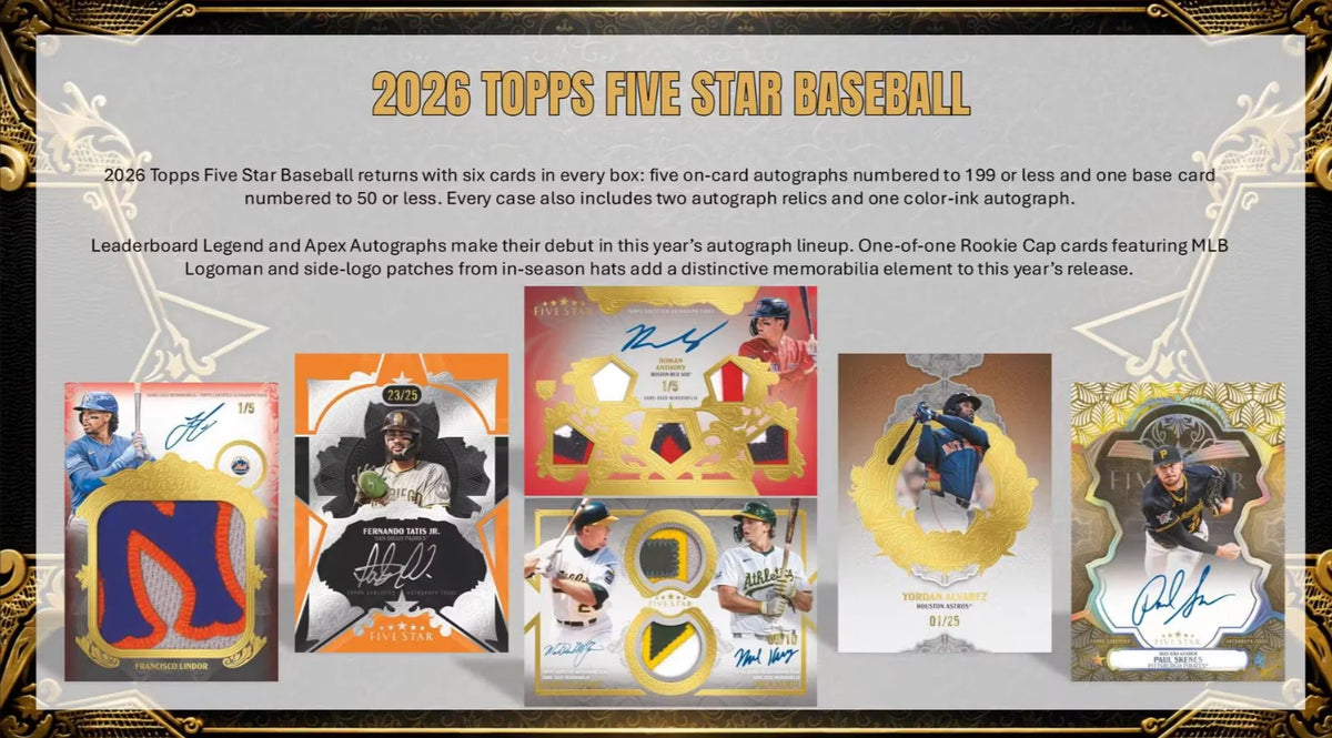Pre Order 2026 Topps Five Star Baseball Hobby Box