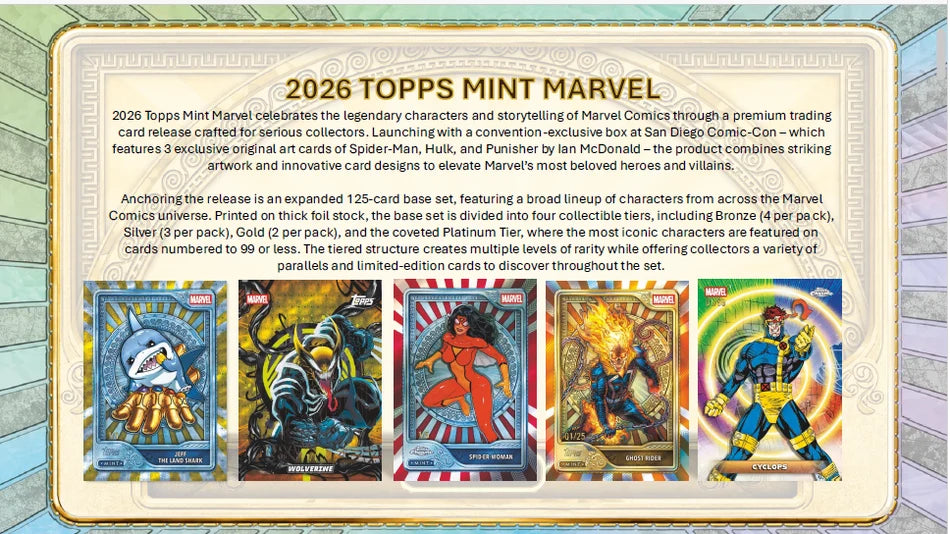 Pre-Order 2026 Topps Marvel Mint Hobby Box