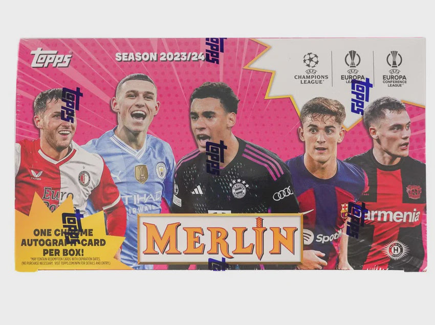 2023-24 Topps Chrome Merlin UEFA Club Competitions Soccer Hobby Box