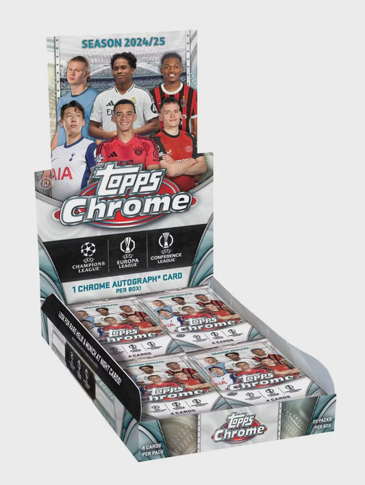 Product image of 2024-25 Topps Chrome UEFA Club Competitions Soccer Hobby Box