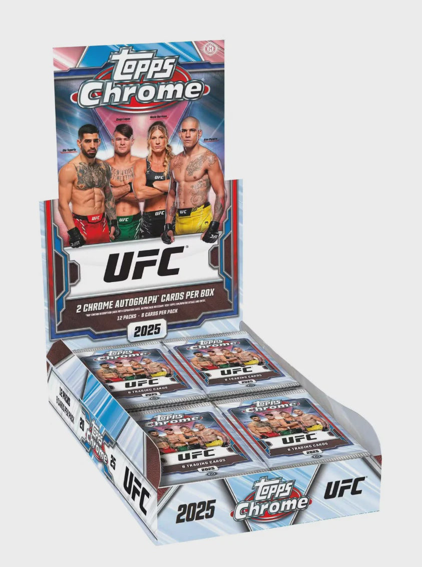 2025 Topps Chrome UFC Hobby Box – 2 Autographs – Sealed Product Image