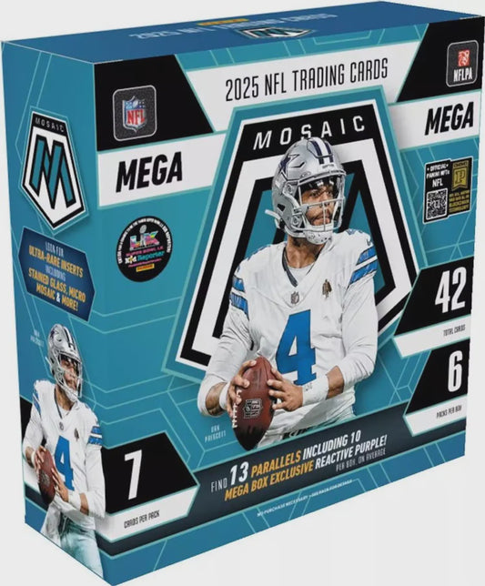 2025 Panini Mosaic Football Mega Box NFL Trading Cards