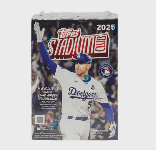 2025 Topps Stadium Club Baseball Blaster Box sealed with 8 packs