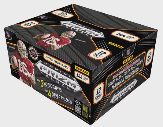 2025 Panini Prizm Black Football Hobby Box sealed box pre order release March 19