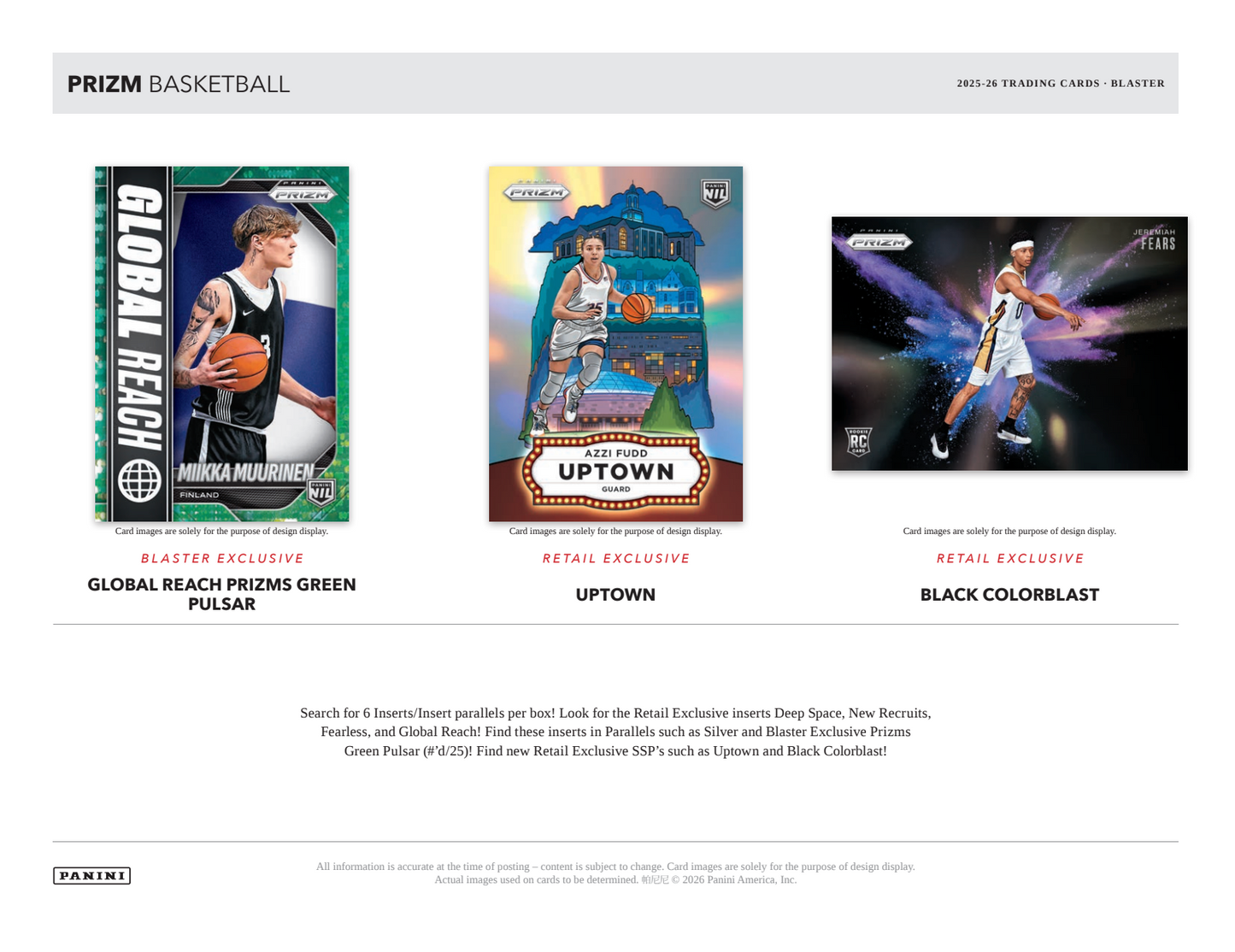 2025-26 Panini Prizm Basketball Blaster Box