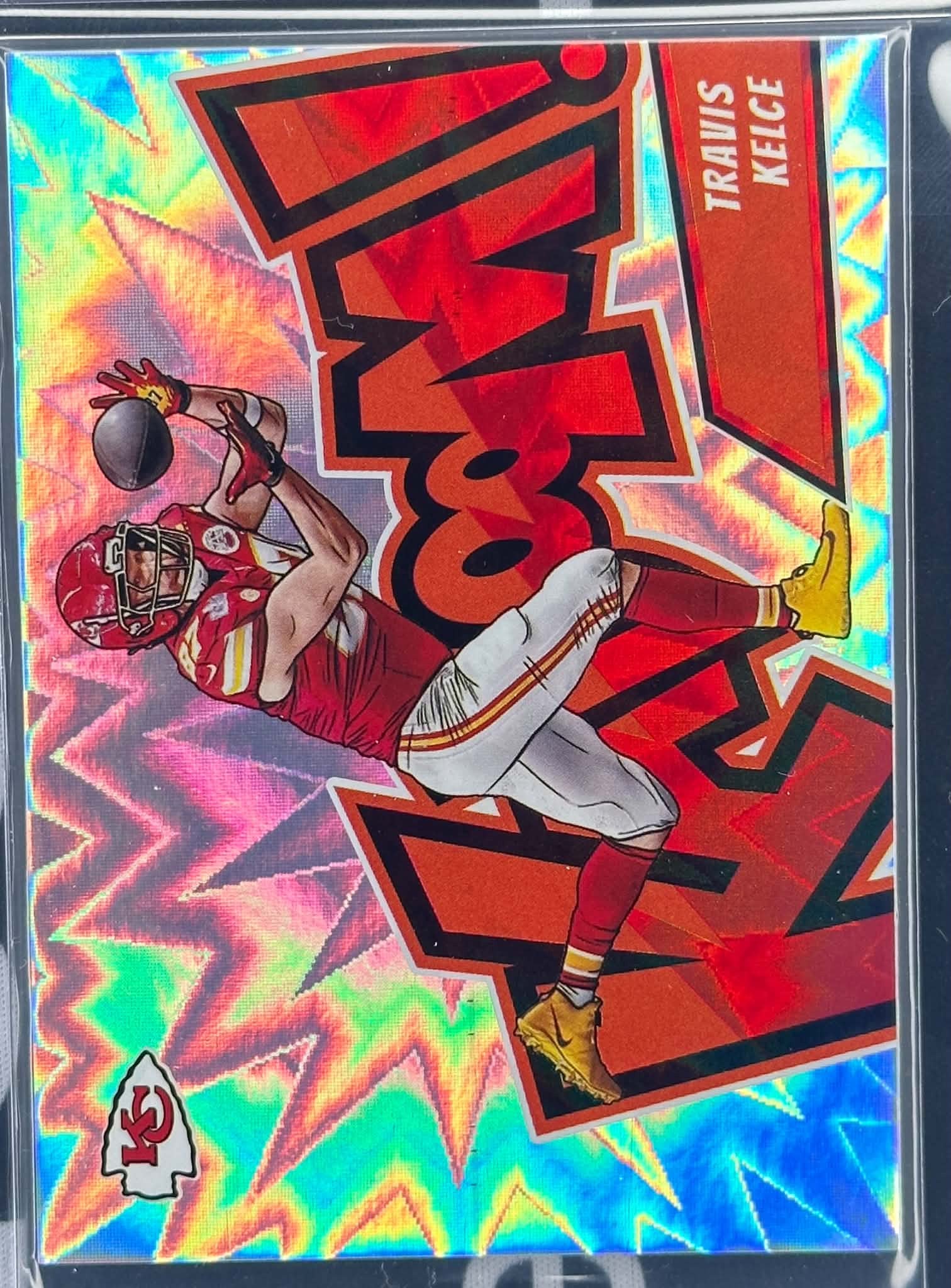 Travis Kelce 2024 Panini Absolute Kaboom! Horizontal SSP #5 Kansas City Chiefs football card