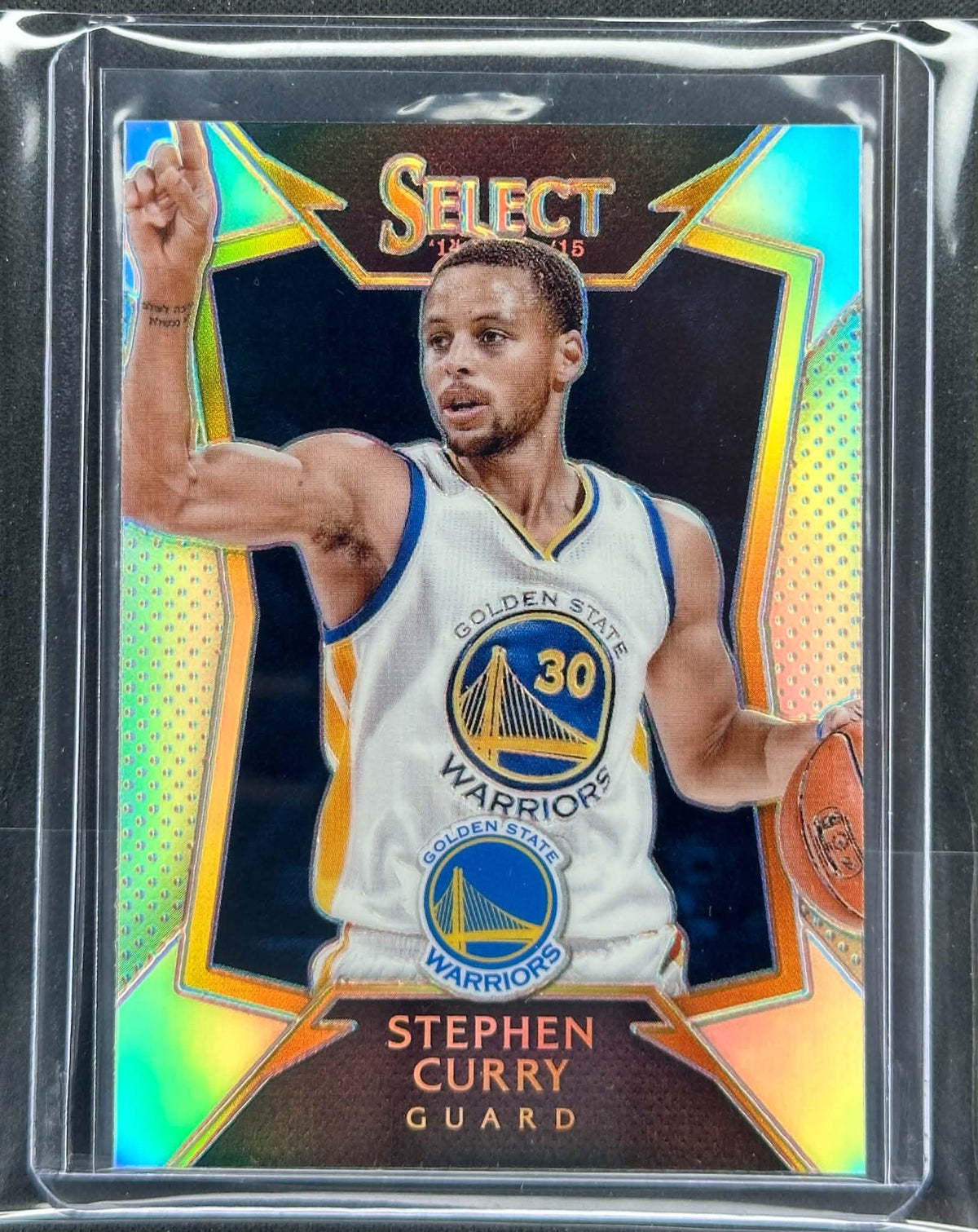 2014-15 Panini Select Stephen Curry Concourse Silver Prizm #1 Golden State Warriors MVP season basketball card front