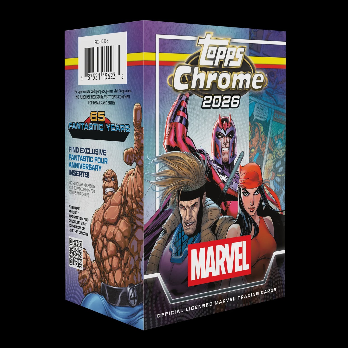 2026 Topps Chrome Marvel Comics Value Box factory sealed with 8 packs featuring exclusive Raywave Refractors and Marvel trading cards.