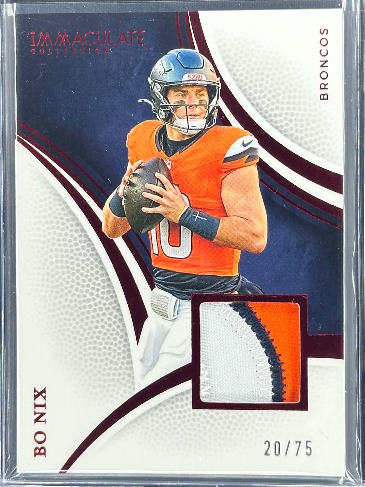 Bo Nix 2025 Panini Immaculate Memorabilia Red Patch /75 | Urban Empire Collectables