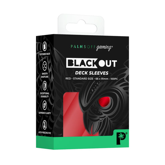 Palms off blackout deck sleeves - red