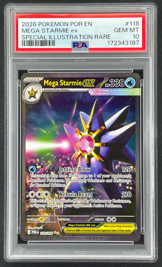 Mega Starmie ex 118/088 Special Illustration Rare ME03 Perfect Order Pokémon card graded PSA 10 Gem Mint