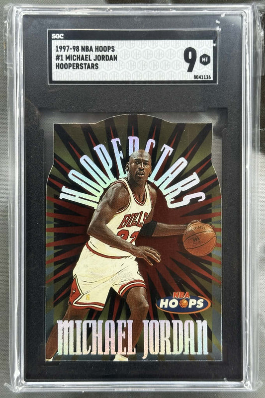 1997 Hoops Hooperstars Michael Jordan #1 SGC 9 Mint graded basketball card