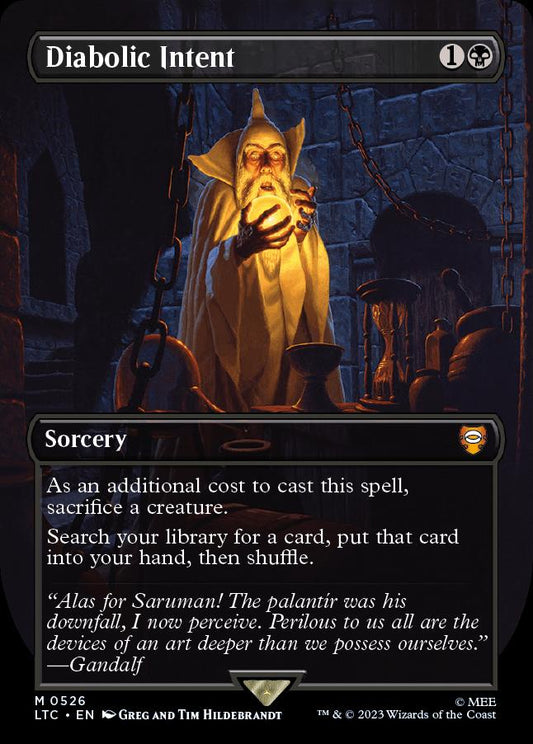 Diabolic Intent 0526 – Borderless Variant – LOTR Commander MTG Card