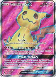 Mimikyu GX 206/214 Pokémon card – Sun & Moon Lost Thunder Ultra Rare Full Art Holofoil