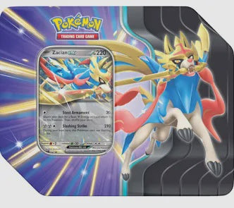 Pokémon TCG Slashing Legends Tin – Koraidon ex or Zacian ex with Booster Packs