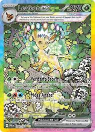 Front of Leafeon ex #144/131 from Pokémon Prismatic Evolutions – Special Illustration Rare