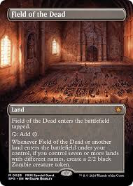 Card featuring 'Field of the Dead' with game text and artwork of a dark, eerie landscape.