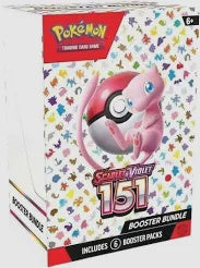 Pokémon TCG Scarlet & Violet 151 Booster Bundle containing six booster packs featuring the original 151 Kanto Pokémon.