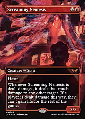 Screaming Nemesis 0348 Borderless Mirror Monster Duskmourn Variants MTG Card