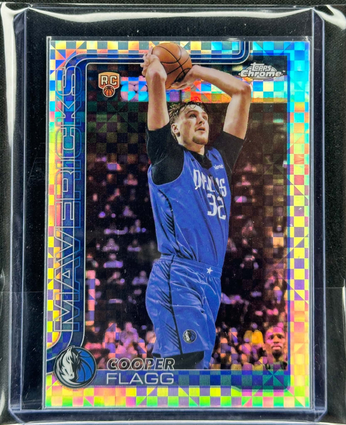 2025-26 Topps Chrome Cooper Flagg X-Fractor rookie card #251 Dallas Mavericks NBA basketball card front