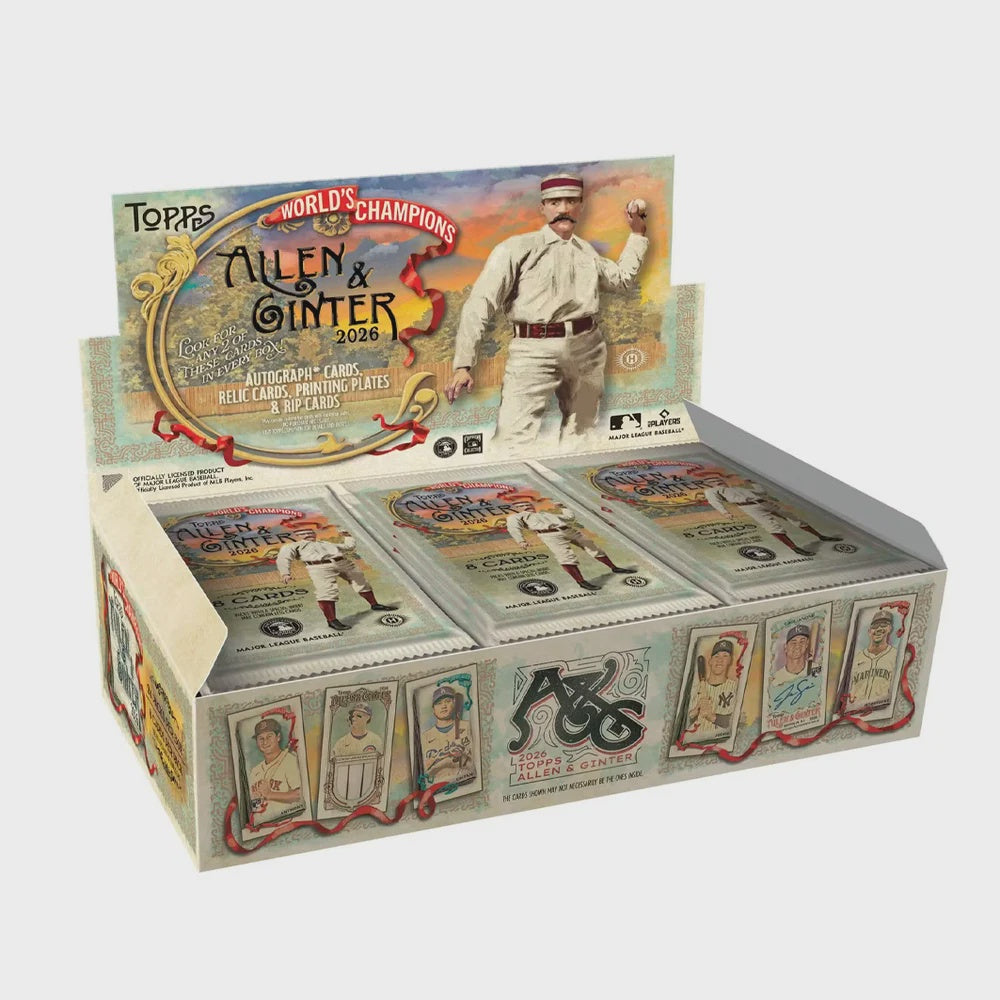 2026 Topps Allen and Ginter Baseball Hobby Box with autographs relics minis Chrome cards and Hobby Exclusive Rip Cards.