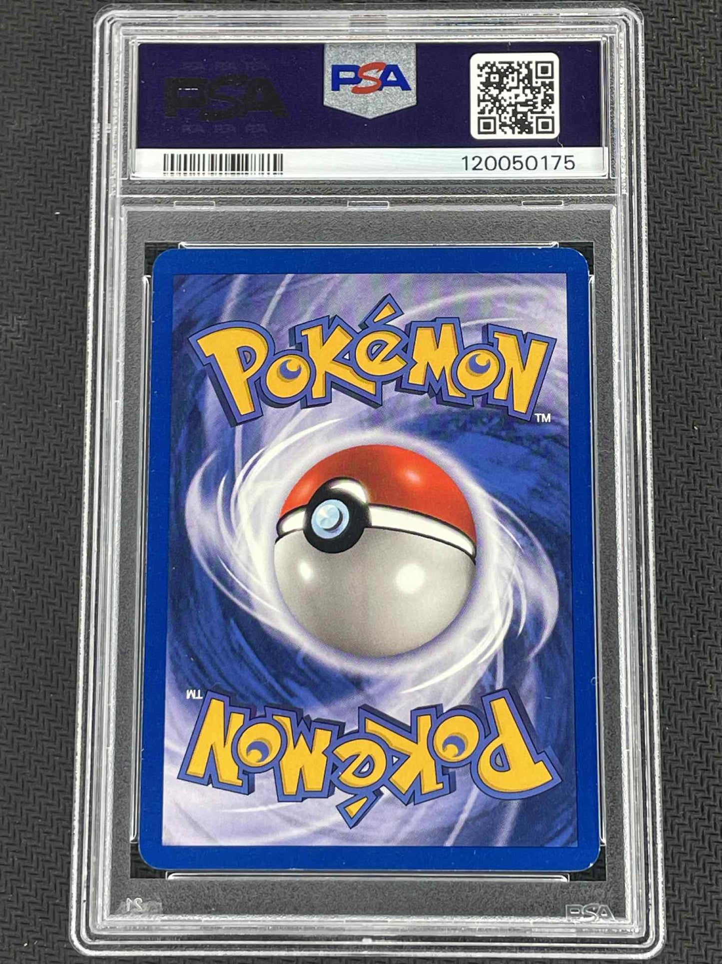 Pokémon trading card in a PSA protective case