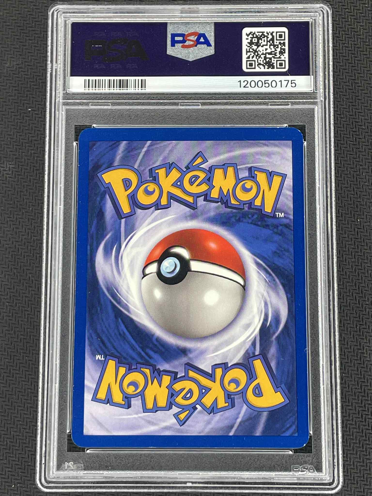 Pokémon trading card in a PSA protective case