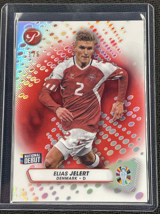 2023 Topps Pristine UEFA Euro 2024 Elias Jelert Red Debut 1/5 Denmark #100