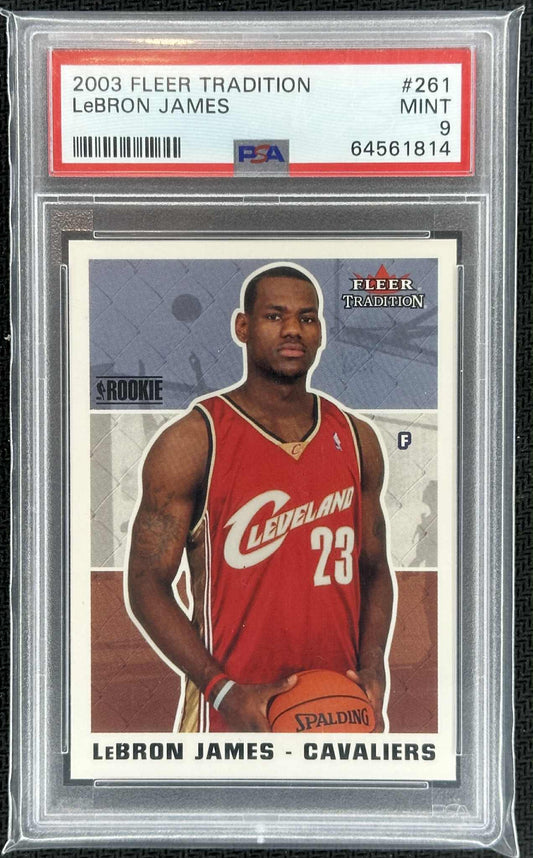 2003 Fleer Tradition LeBron James Rookie Card #261 graded PSA 9 Mint