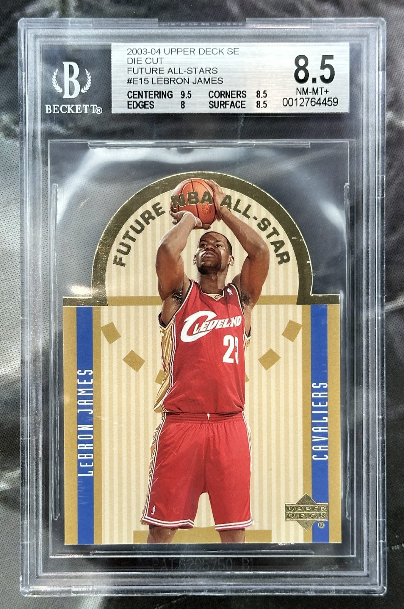 2003-04 Upper Deck LeBron James SE Die Cut Future All-Stars #E15 rookie BGS 8.5 graded basketball card