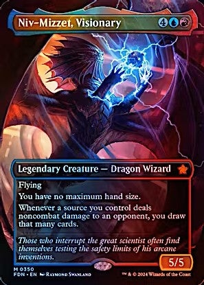 Niv-Mizzet Visionary Borderless Foil 0350 Foundations Variants Magic: The Gathering