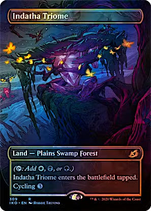 Showcase Foil Indatha Triome from Ikoria: Lair of Behemoths (IKO) Near Mint Magic: The Gathering Triome land.
