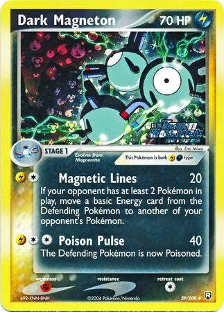 2004 Pokémon Dark Magneton 39/109 EX Team Rocket Returns Reverse Holo Stamped English card in Near Mint condition.