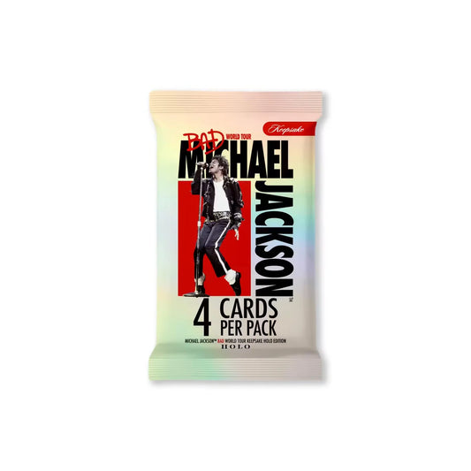 Front of 2026 Michael Jackson Bad World Tour Keepsake Holo Edition Breaker Box