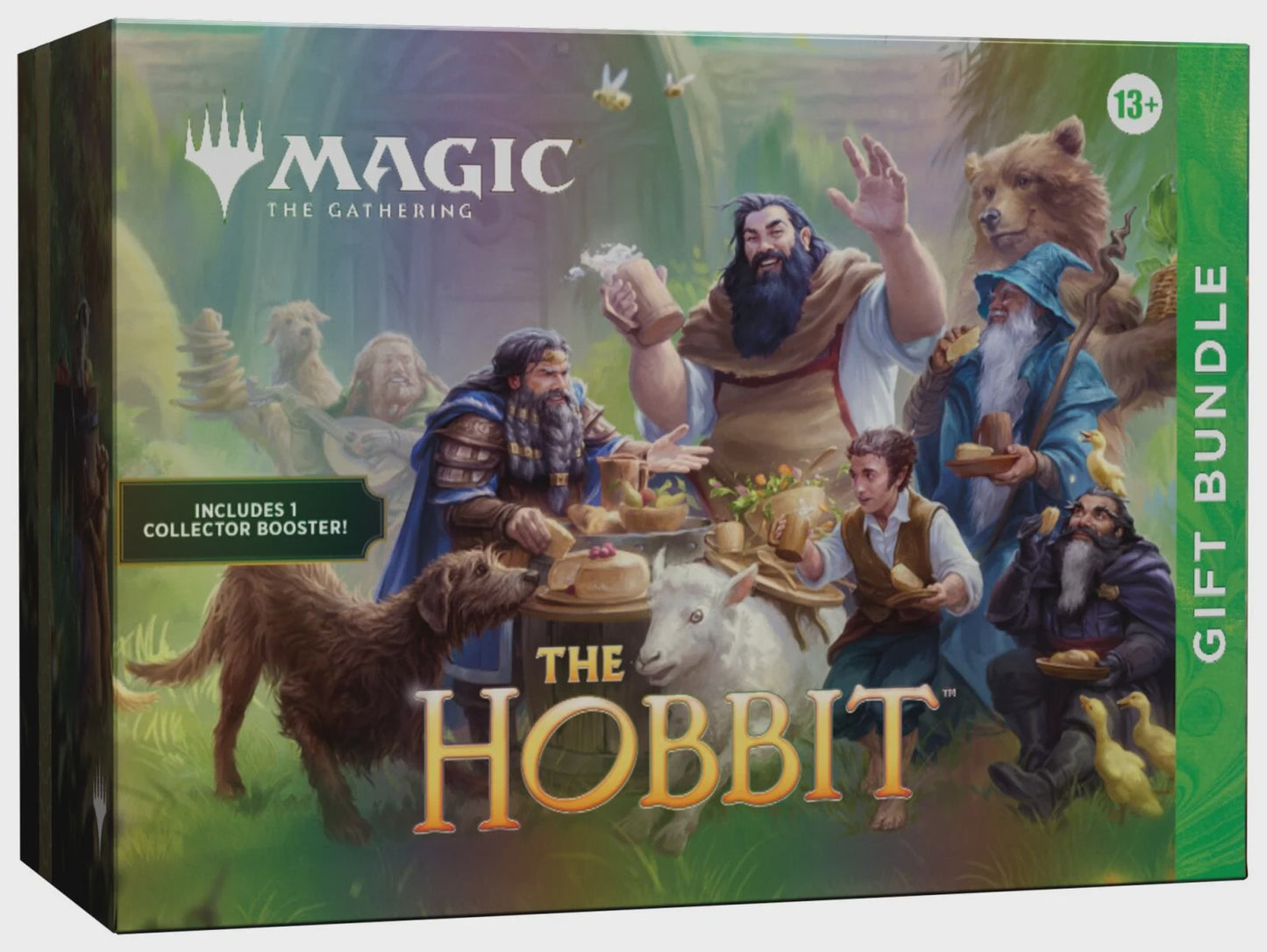 Magic The Gathering The Hobbit Gift Bundle with Collector Booster, nine Play Boosters, exclusive promo, premium lands and accessories.
