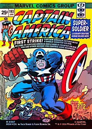 Captain America Super-Soldier 0387 Borderless Foil Marvel Super Heroes MSH MTG trading card