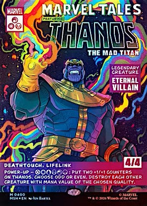 Thanos the Mad Titan Borderless Foil Marvel Super Heroes MSH Magic the Gathering card