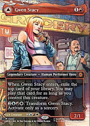 Marvel’s Spider-Man Variants Gwen Stacy 0202 Borderless full-art card