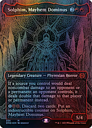 Solphim, Mayhem Dominus (Oil Slick Raised Foil) - Phyrexia: All Will Be One (ONE) - (LP)