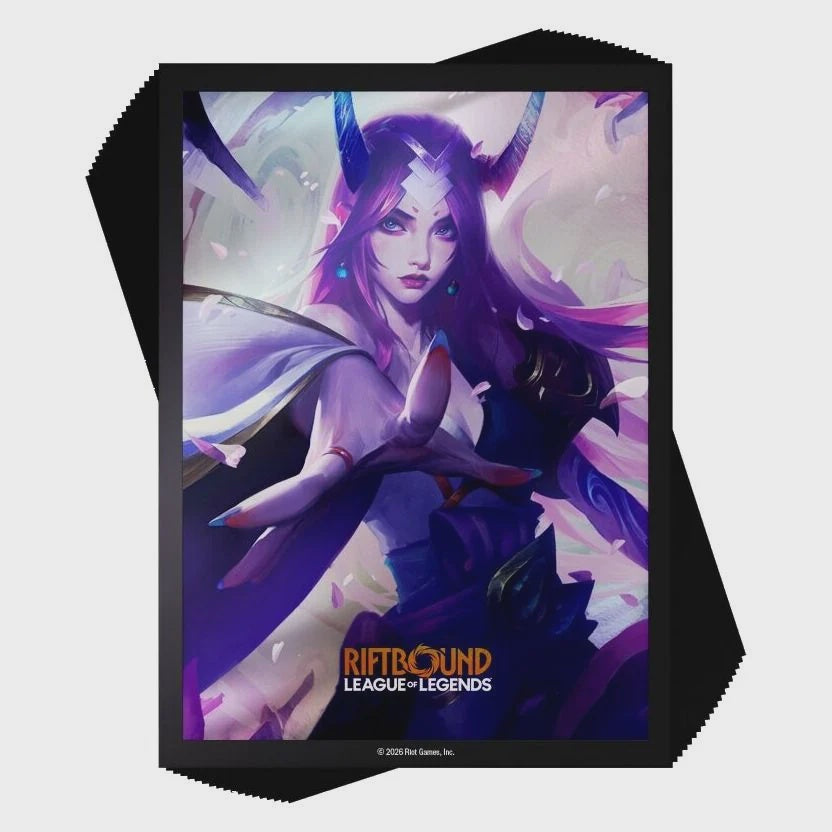 Riftbound League of Legends TCG Spirit Blossom Irelia Spiritforged card sleeves.